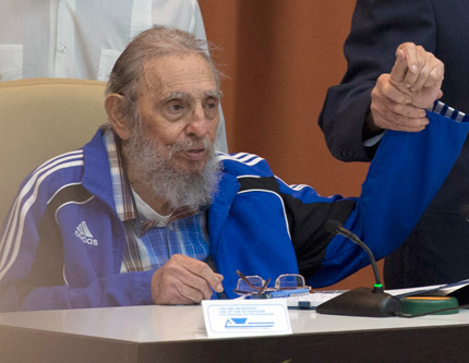 Фидель Кастро присутствовал на 7-ом съезде Коммунистической партии Кубы