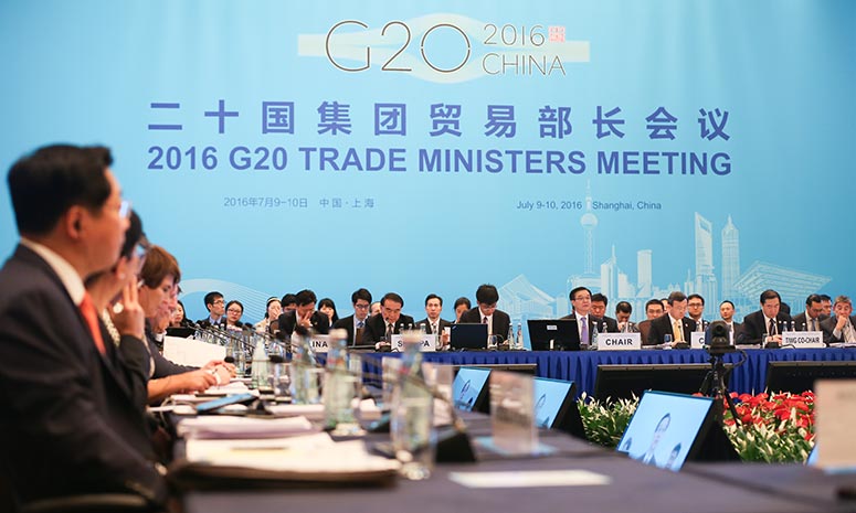 В Шанхае опубликовано заявление министров торговли стран "Группы 20"