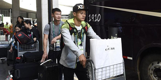 Тренировка олимпийской сборной Китая по лёгкой атлетике в Рио-де-Жанейро