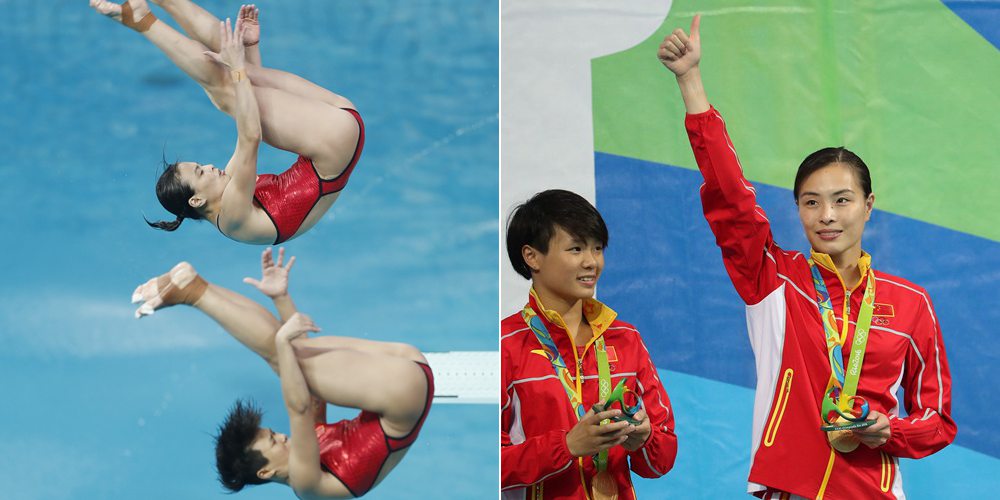 Олимпиада-2016 -- Прыжки в воду: Китаянки У Минься и Ши Тинмао завоевали золотые медали в синхронных прыжках с трёхметрового трамплина
