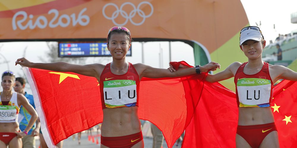 Китаянка Лю Хун завоевала золото в ходьбе на дистанции 20 км на Олимпиаде в Рио-де-
Жанейро