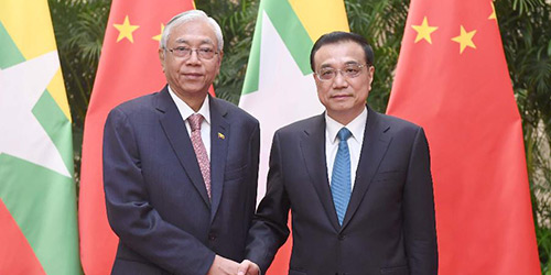 Ли Кэцян встретился с президентом Мьянмы У Тхин Чжо