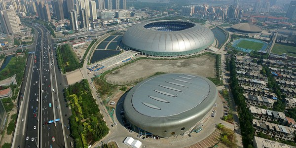 Арены 13-х Всекитайских игр -- Дворец водных видов спорта Олимпийского центра в Тяньцзине