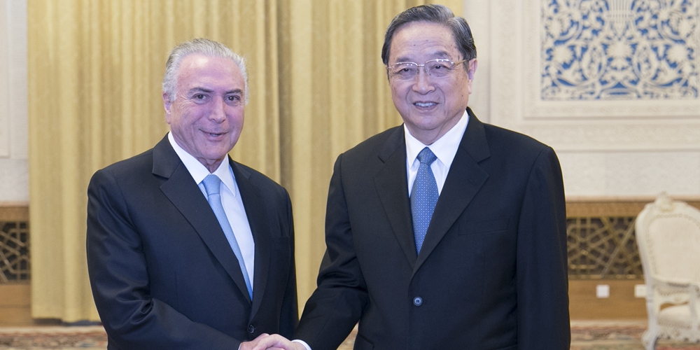 Юй Чжэншэн встретился с президентом Бразилии М. Темером
