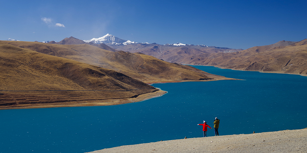 Тибетское озеро Янху зимой