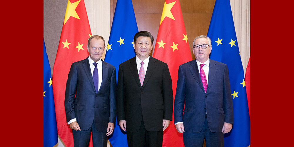 Си Цзиньпин встретился с председателем Европейского совета Д.Туском и председателем Еврокомиссии Ж.-К.Юнкером