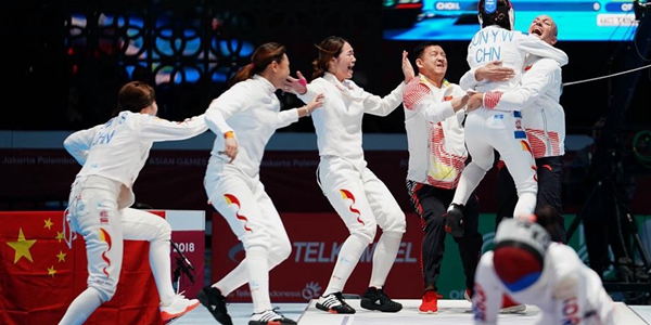 18-е Азиатские игры/Фехтование: Китай завоевал "золото" в командной шпаге среди женщин