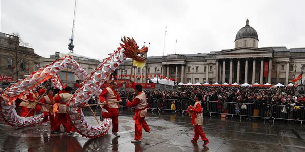 На Трафальгарской площади в Лондоне прошли праздничные мероприятия по случаю китайского праздника Весны
