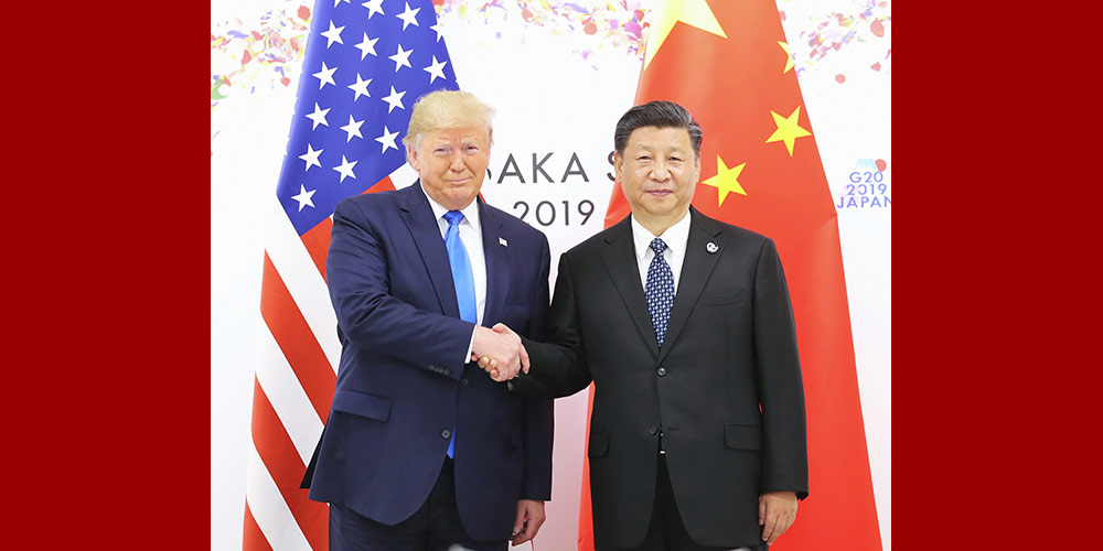 Председатель КНР Си Цзиньпин и президент США Дональд Трамп встретились в японском городе Осака