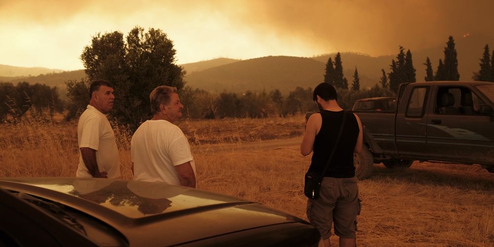 В Греции бушует сильный лесной пожар