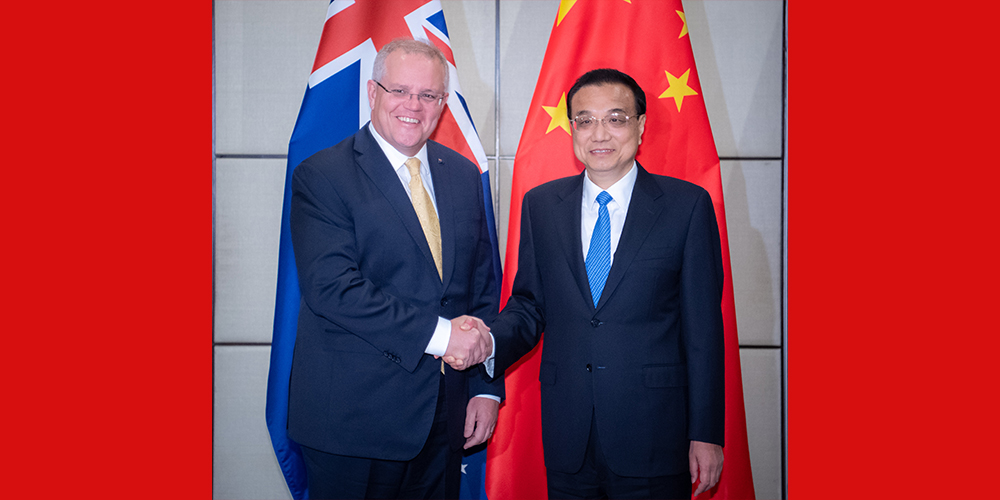 Ли Кэцян и С. Моррисон провели 7-й раунд ежегодных встреч глав правительств КНР и Австралии