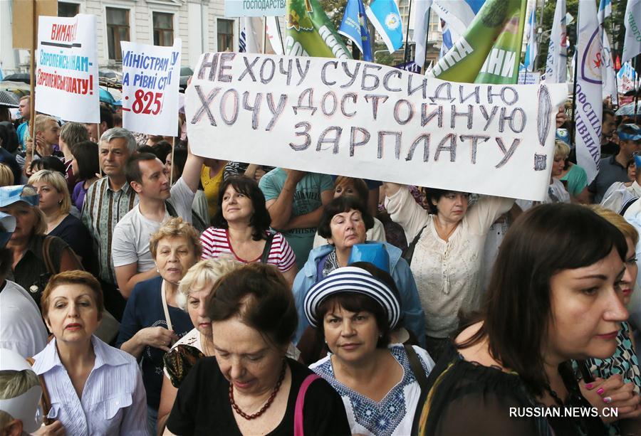 У Верховной рады Украины состоялась акция профсоюзов