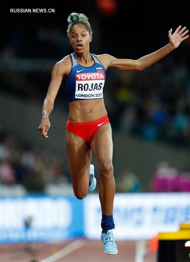 Юлимар Рохас из Венесуэлы выиграла золото в тройном прыжке на Чемпионате мира по  легкой атлетике в Лондоне
