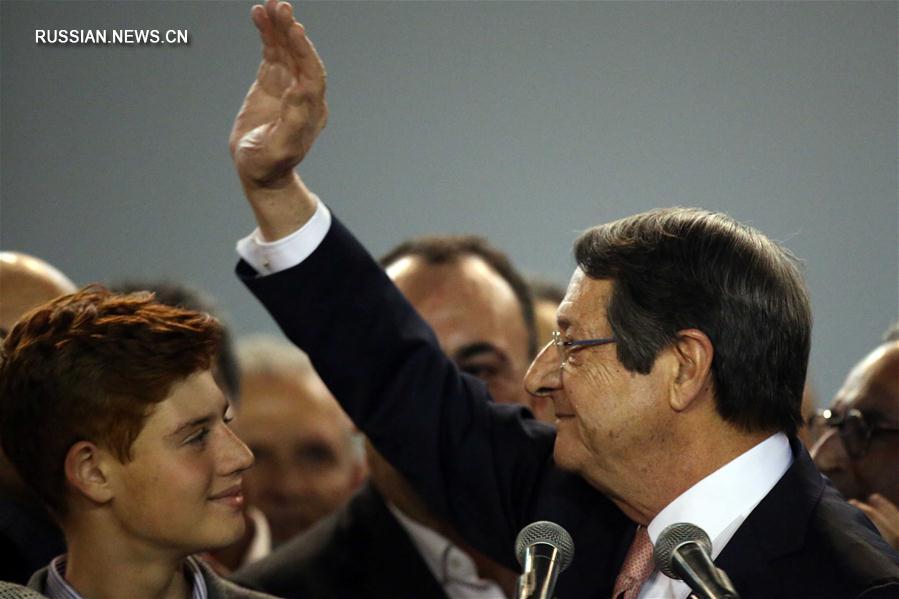 Действующий президент Кипра Н. Анастасиадис получил 56 проц голосов во втором туре  президентских выборов