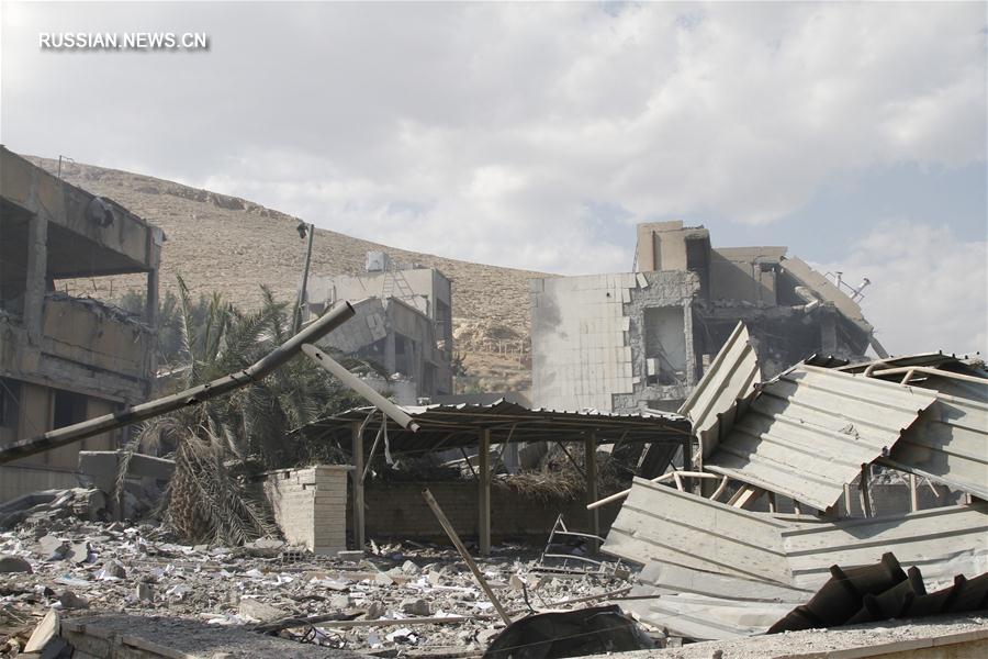 Развалины в Дамаске после военного удара США, Великобритании и Франции