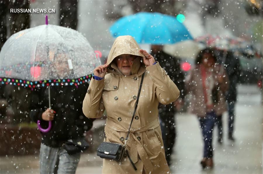 Апрельский снегопад в Чикаго