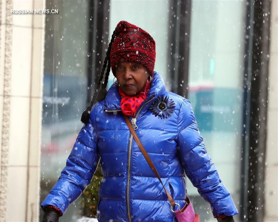 Апрельский снегопад в Чикаго